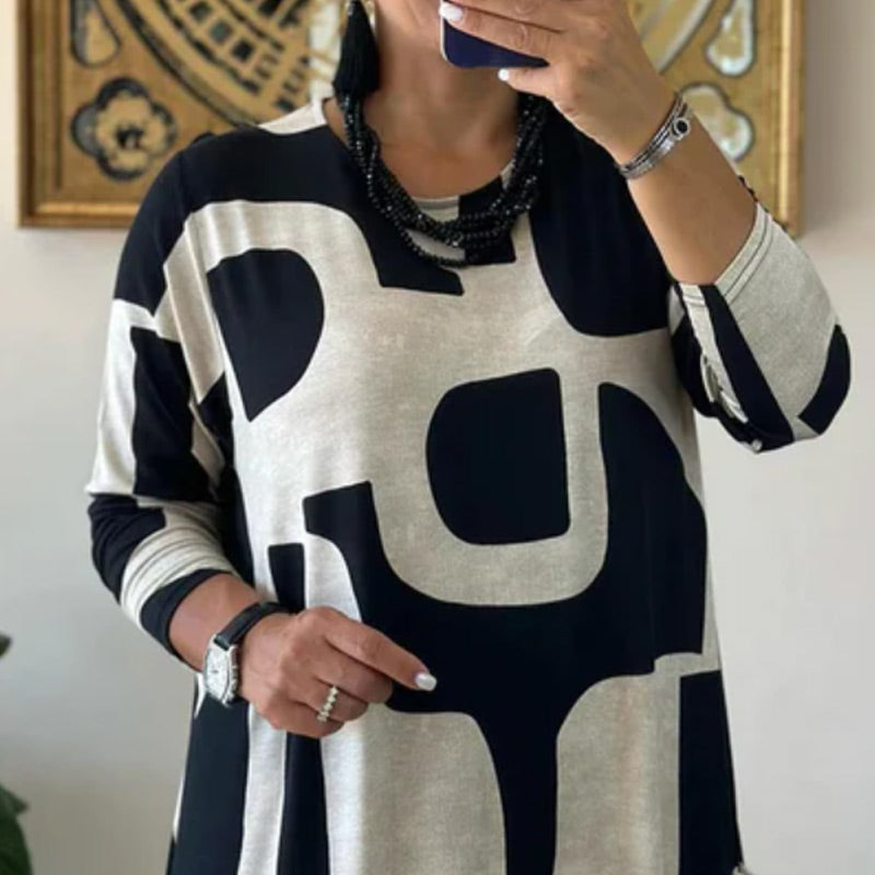 ✨Női hosszú ujjú ruha mintával