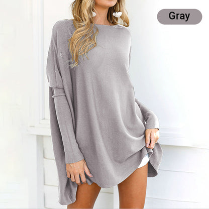 Női hosszú ujjú, kerek nyakú blúz egyszínű