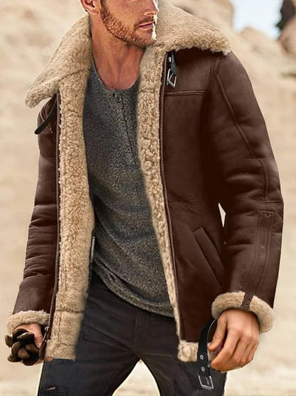 Férfi Vintage Western Plus bársony flanel hajtókakabát