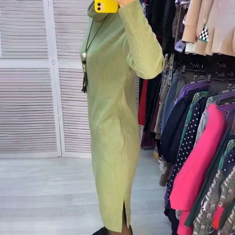 ✨DIVATOS ÖNBIZALOM👗 NŐI RUHA HOSSZÚ UJJÁVAL ÉS SZÉTTEL