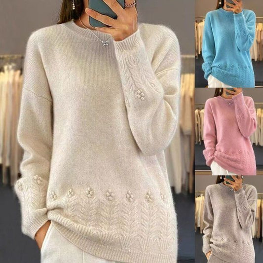 💖Női kötött monokróm retro stílusú pulóver