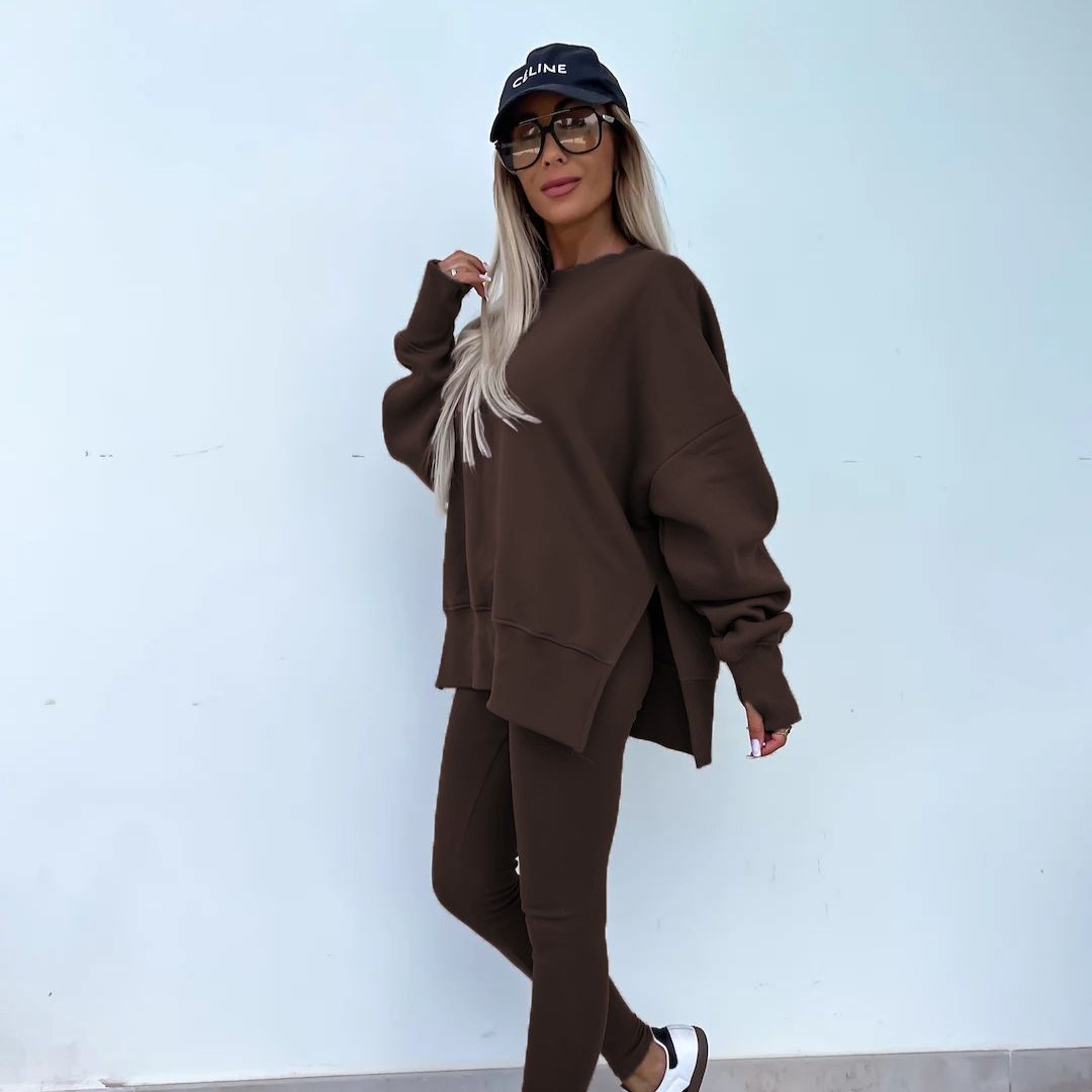 Kényelmes oversize pulóver és leggings szett
