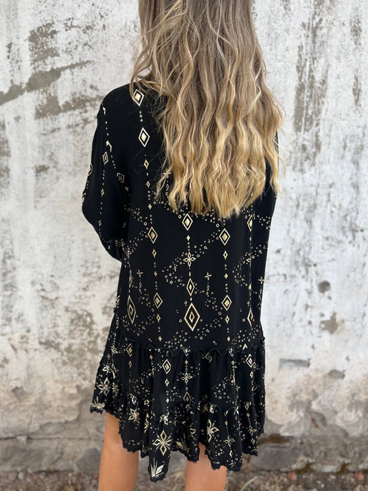 Akciós akció 🔥 Kényelmes Stretch Print V nyakú ruha