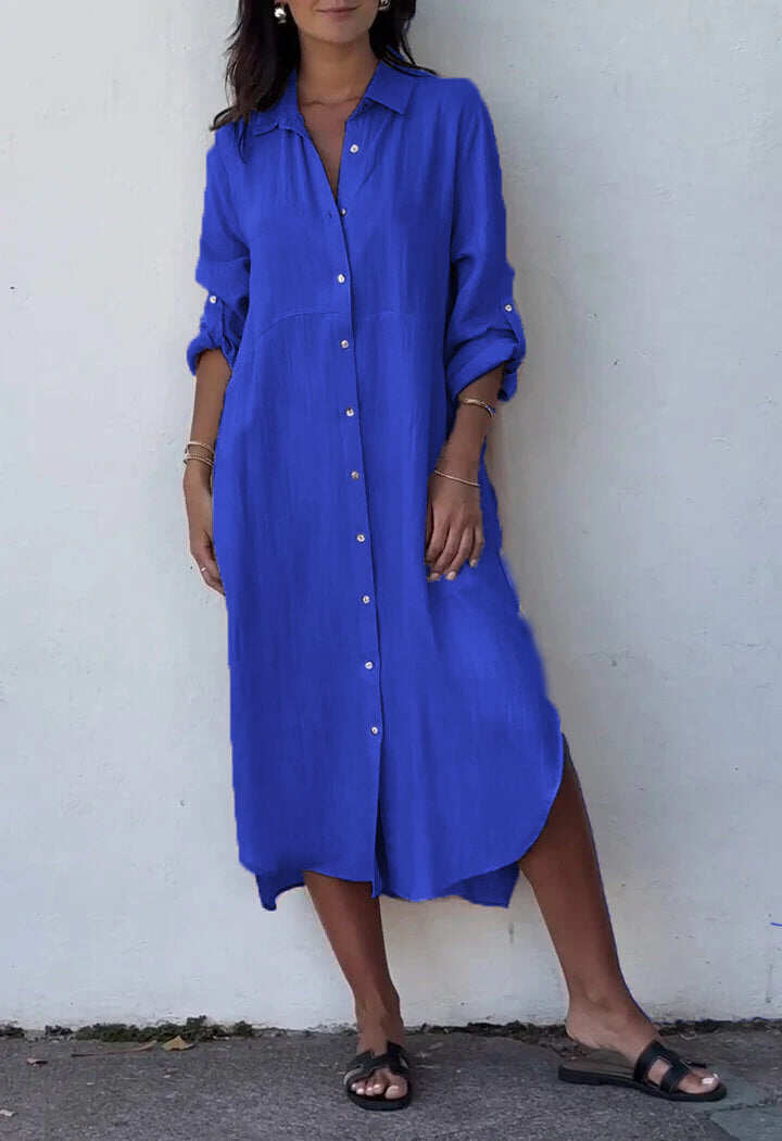 Lapel Egysoros bő ruha