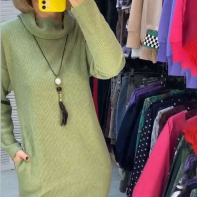 ✨DIVATOS ÖNBIZALOM👗 NŐI RUHA HOSSZÚ UJJÁVAL ÉS SZÉTTEL