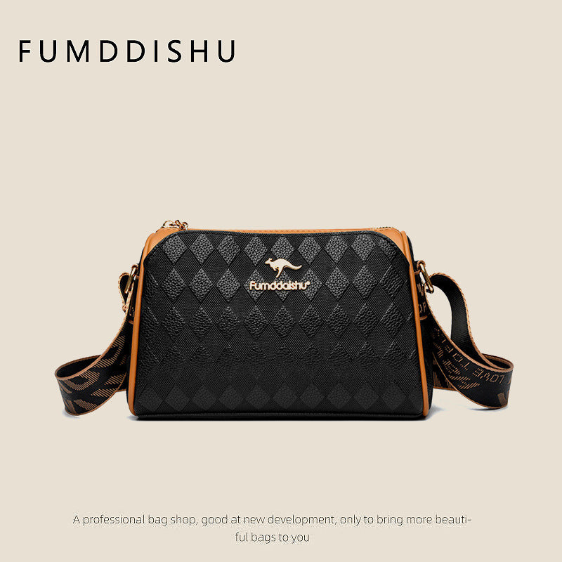 Divatos gyémántmintás Nagy kapacitású 3 rétegű crossbody táska