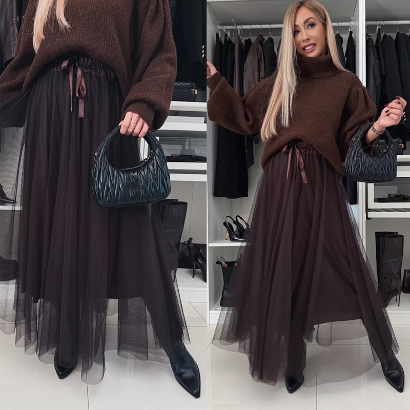 Női A-vonalú tüllszoknya