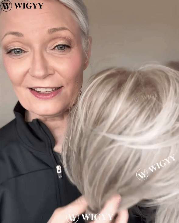 Wigyy Sleek Grey Straight Bob paróka