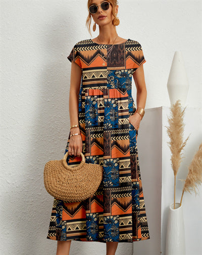 bő mintás női ruha