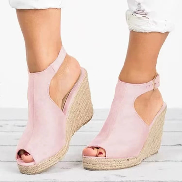 Női alkalmi magassarkú szandál, 2023 vastag talpú ék