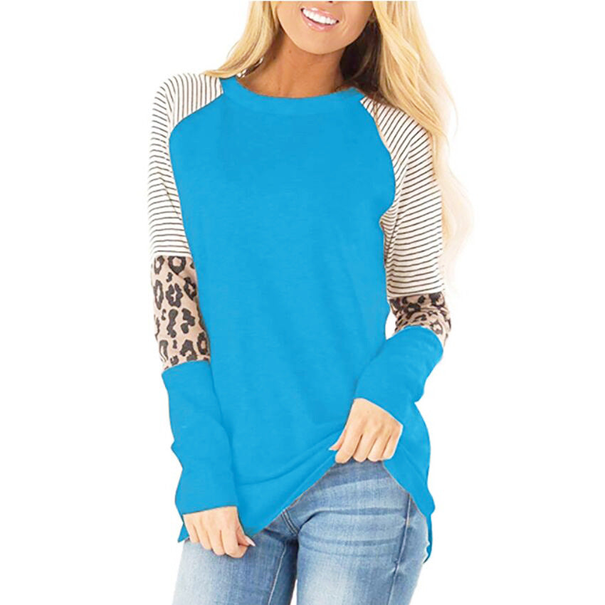 2023-as új női kerek nyakú, hosszú ujjú, kontraszt színű póló