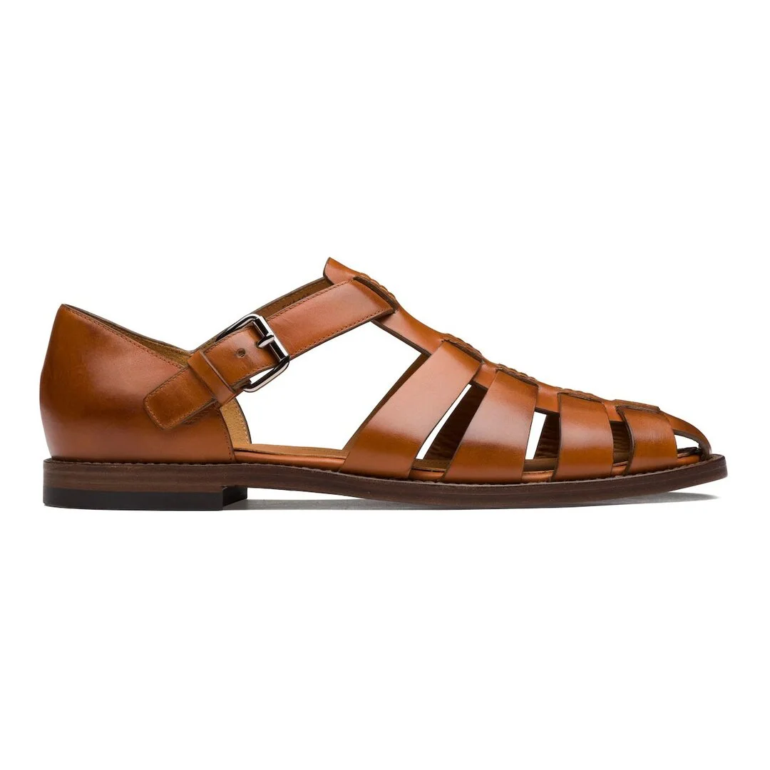 Bőr férfi szandálok (ingyenes szállítás)