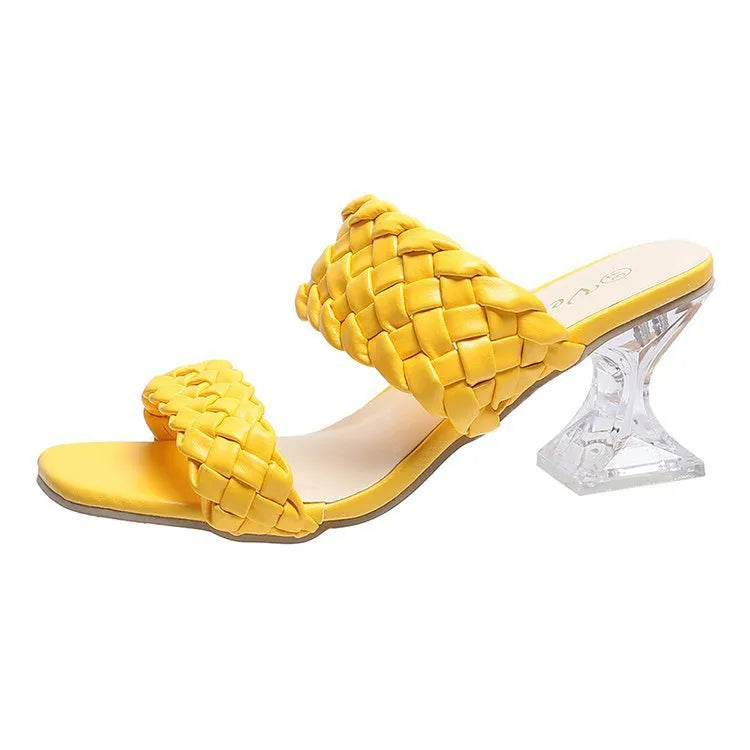 【36-43】 Kristály magas sarkú papucs