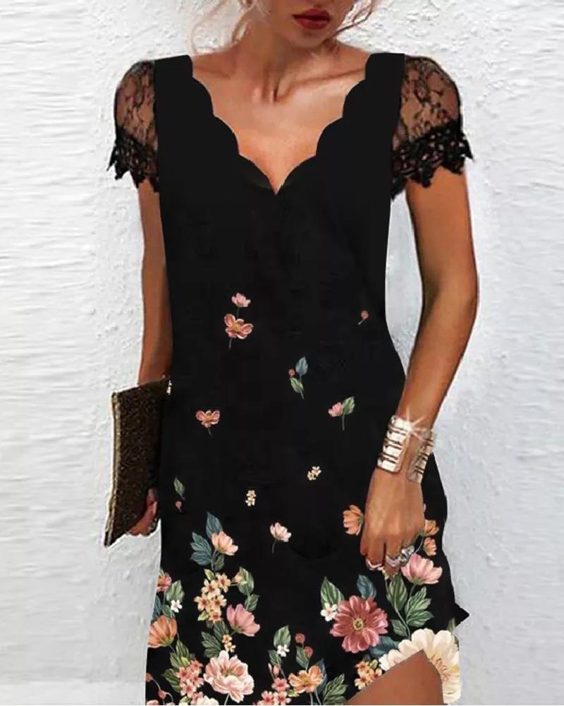 Csipke ujjú rövid ruha