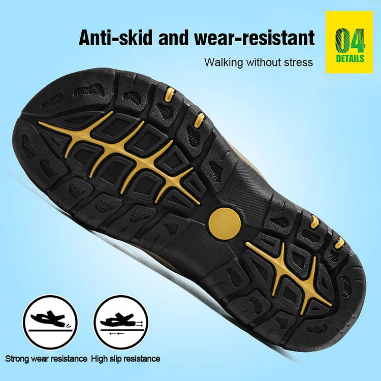 Férfi zárt orrú sportszandálok sporttúra szandálok szabadtéri túracipők bőr strand horgászszandálok