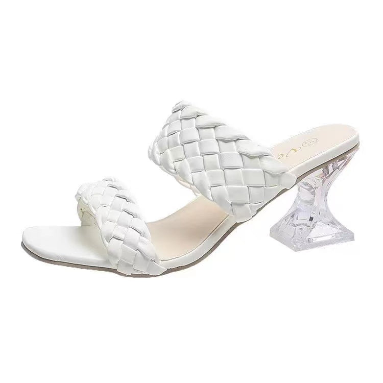 Crystal Mesh magassarkú szandál 2023 Plus Size