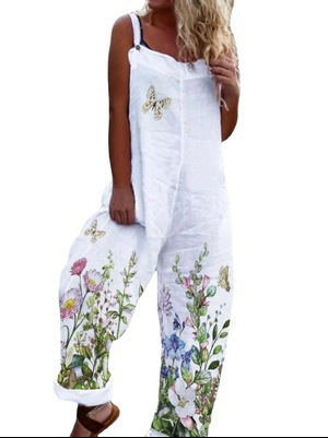 Kényelmes, nyomtatott pamut kezeslábas