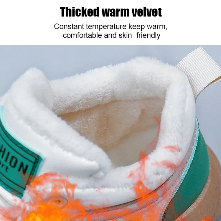 Női magas felső, vastag talpú polár Martin csizma