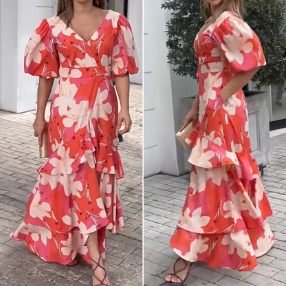 Virágos ruha szoknyával - 50% kedvezménnyel