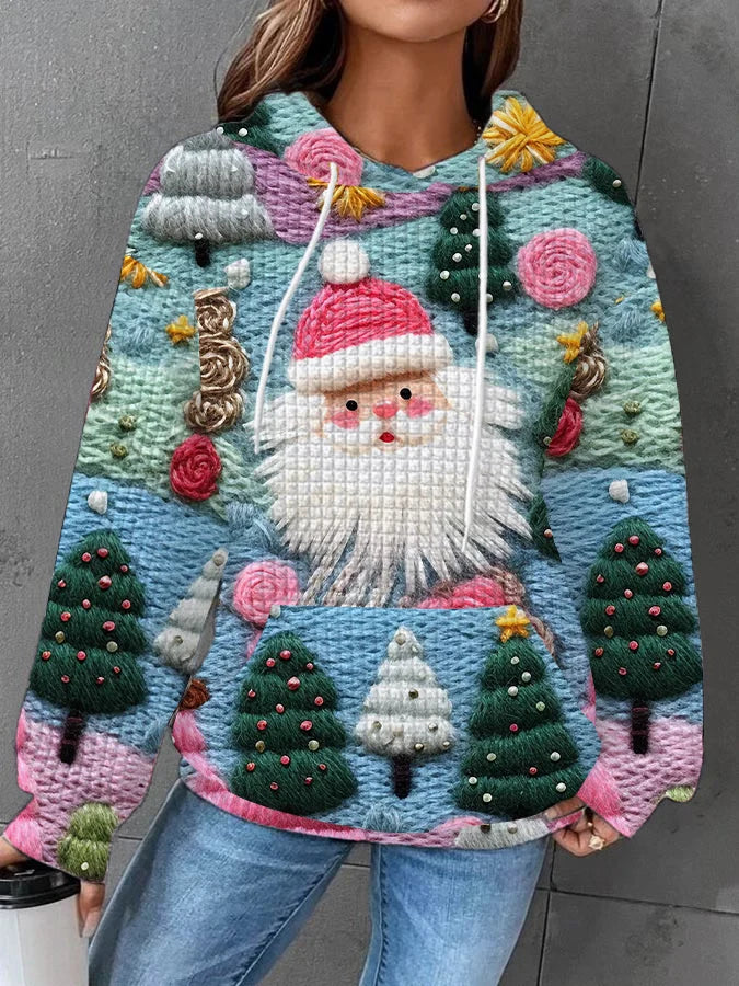 🔥 női rózsaszín Mikulás mintás pulóver Karácsonyi pulóver ingyenes szállítás