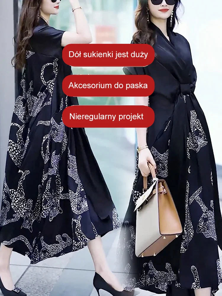 Bő, V-nyakú selyemruha