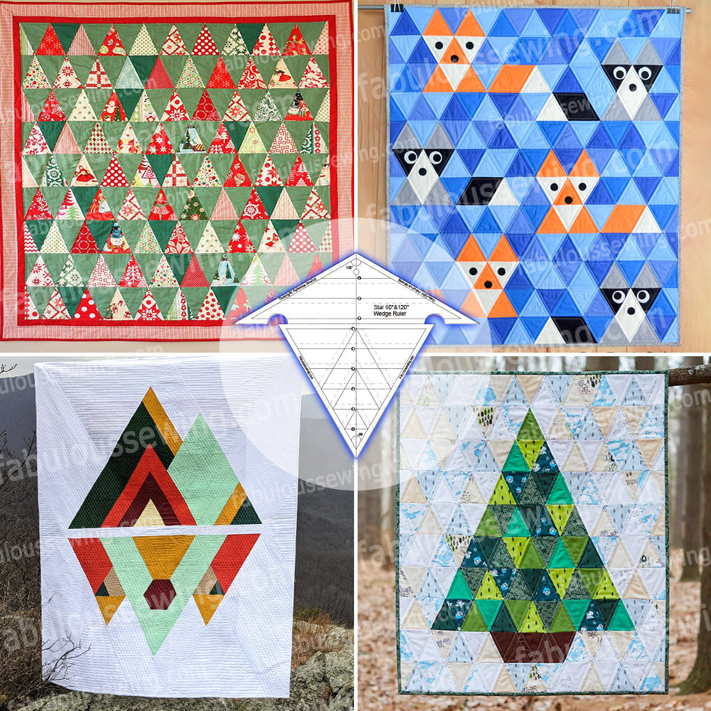 Mesés varrócsillag 60° és 120° ékvonalzó