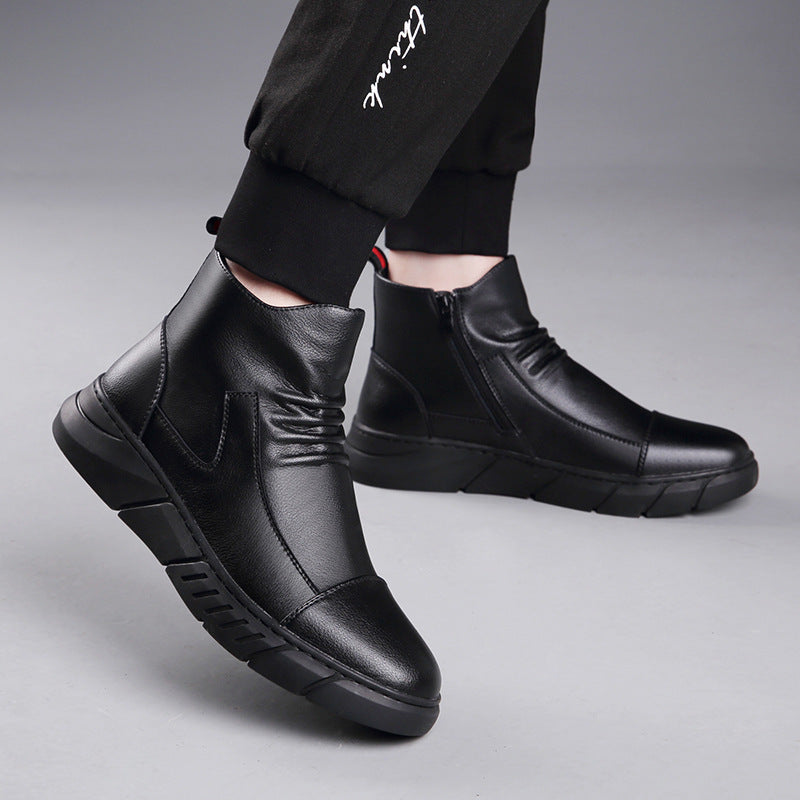 Kézzel készített olasz Martin csizma valódi bőrből cipzárral