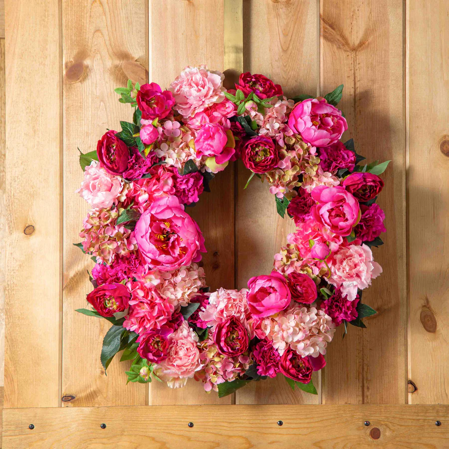 PISANO CVETJE - POMLADNO POLETNA MEŠANICA ROŽNATE HORTENZIJE IN VENCA IZ POTONIKE