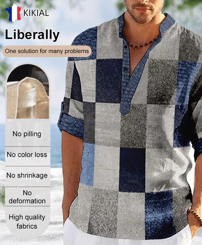 Színes 3D nyomtatott álló galléros ing