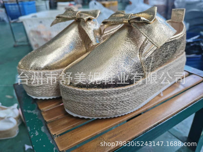 Ék fix lábbal Női európai és amerikai kerek orrú cipő