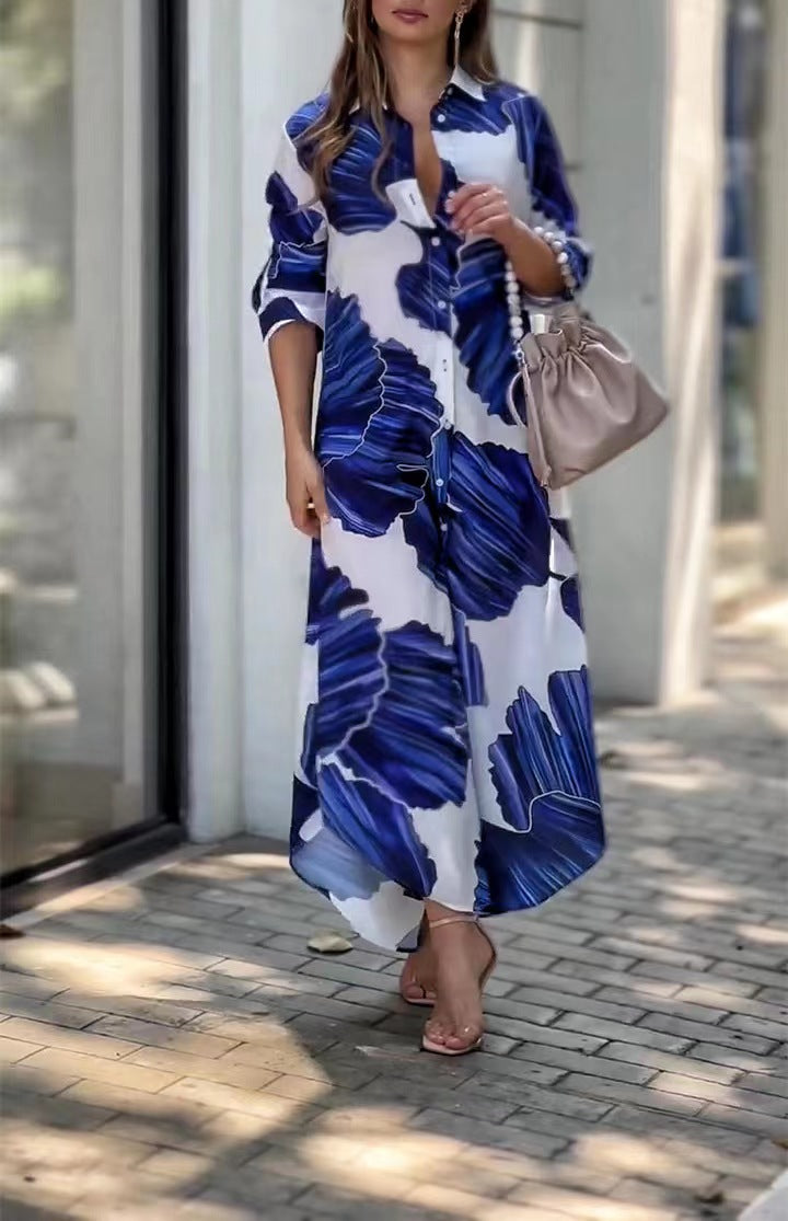 2023-as divatos, hosszú ujjú, nyomott hajtókás ruhák