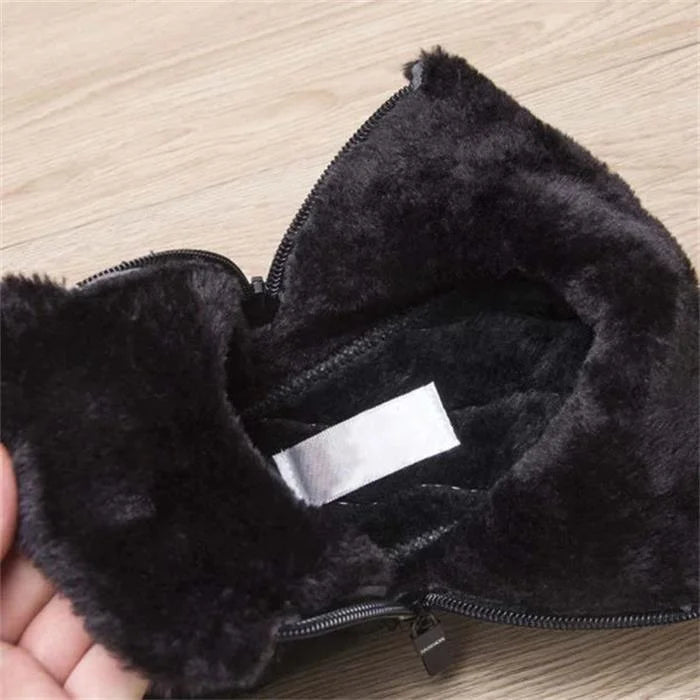 Vízálló meleg pamut cipzáras hó bokacsizma