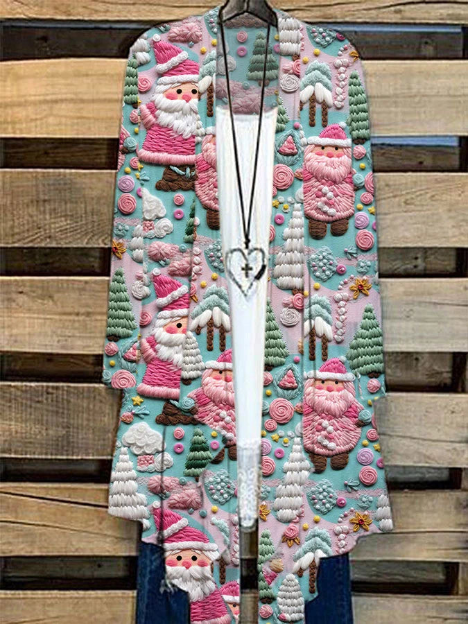 🔥 női rózsaszín Mikulás mintás pulóver Karácsonyi pulóver ingyenes szállítás