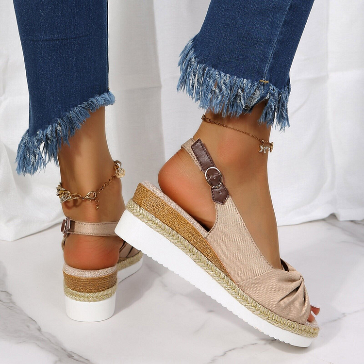 🔥 Utolsó nap promóció 50% KI - ComfyStep | Női repedés szandálok Női divat nyári egyszínű szövet alkalmi