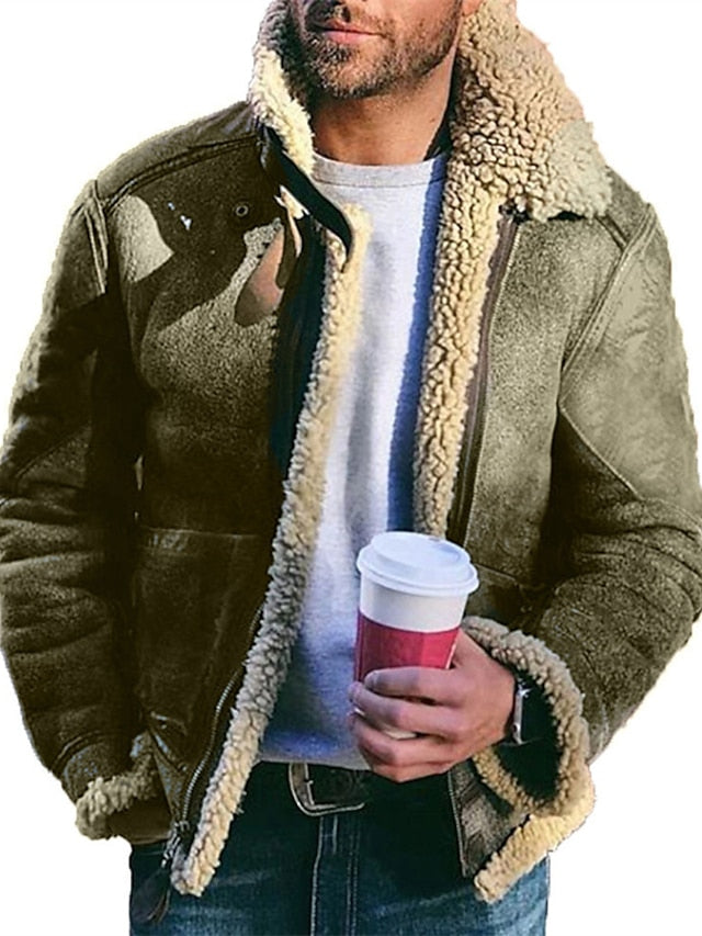 🔥Último dia com 50% de desconto -Jaqueta sherpa masculina de inverno para atividades ao ar livre- Frete grátis