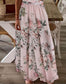 Női ruha A vonal Maxi hosszú ruha rózsaszín rövid ujjú virágmintás tavaszi nyár V-nyakú ünnep Modern 2022 SML XL XXL